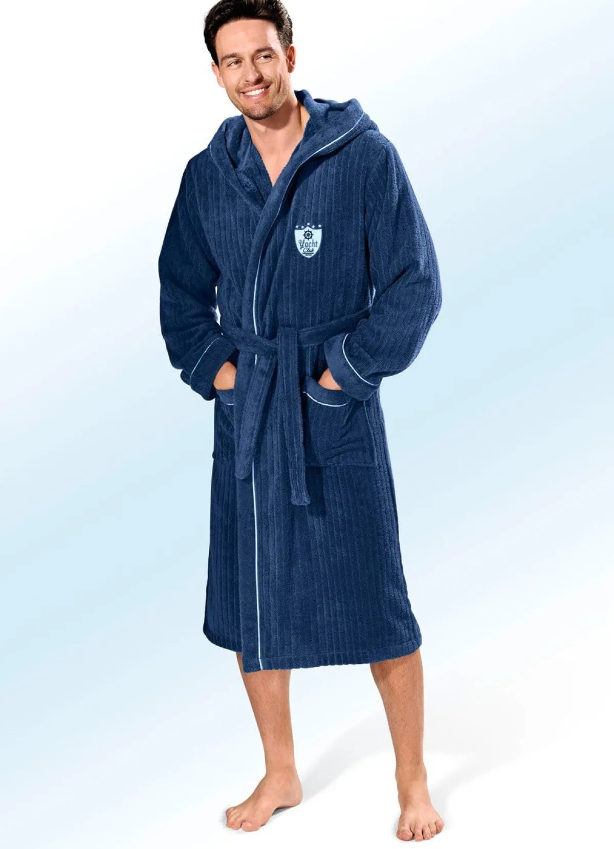 Clearance BADER Bademantel mit Kapuze MARINE