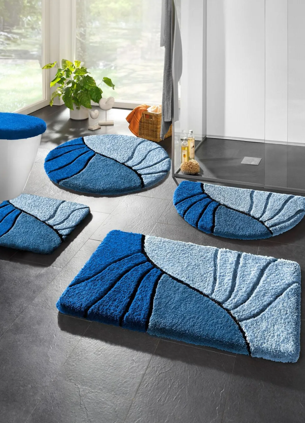Discount BADER Badgarnitur mit rutschhemmender Rückseite BLAU