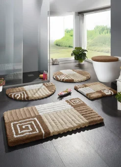 New BADER Badgarnitur mit rutschhemmender Rückseite BEIGE