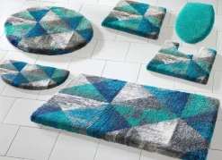 Sale GRUND Badgarnitur von mit geometrischem Dessin TÜRKIS-GRAU