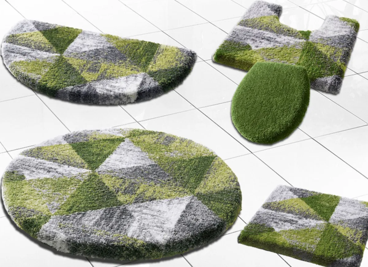 Clearance GRUND Badgarnitur von mit geometrischem Dessin GRÜN-GRAU