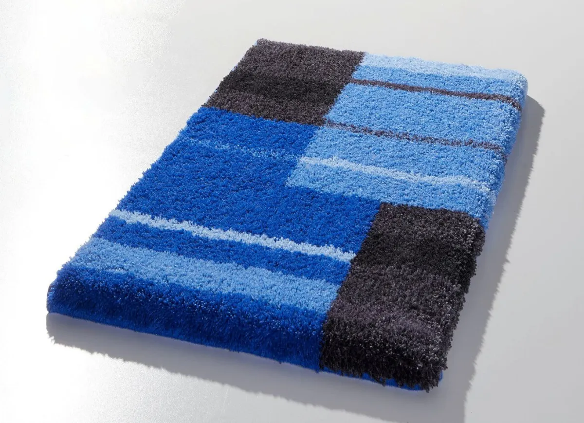 Outlet BADER Badvorleger mit rutschhemmender Rückseite von Grund BLAU