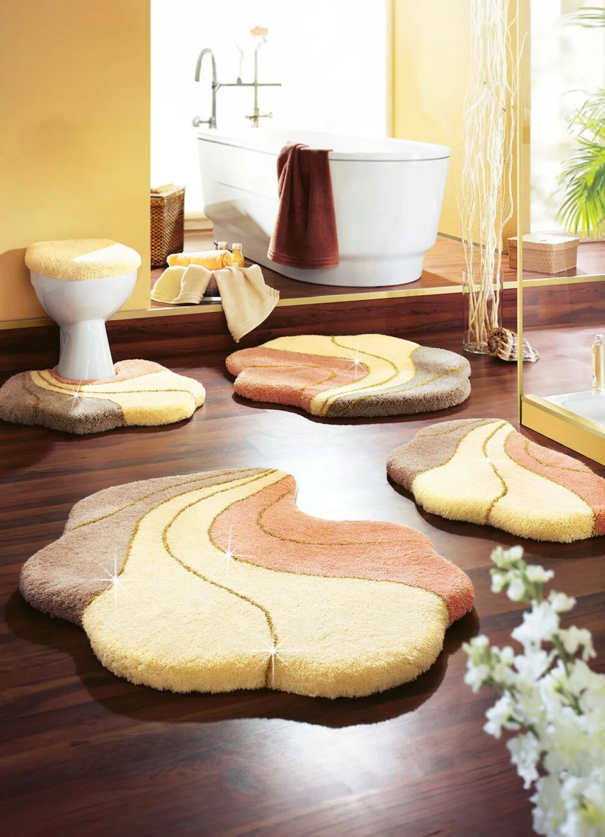 Discount GRUND Barfußweiche Badgarnitur Gold-Glitzergarn APRICOT