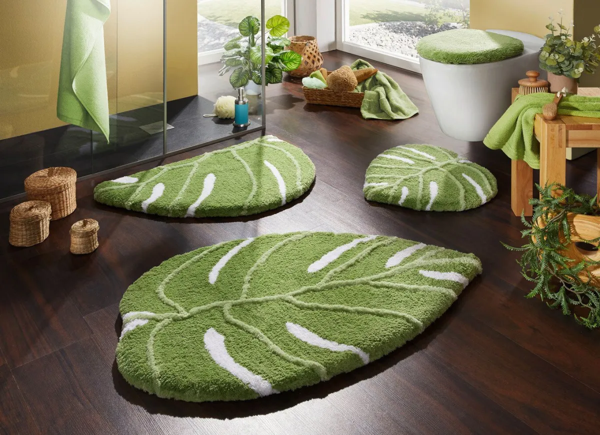 Outlet BADER Barfußweiche Badgarnitur in Supersoft-Qualität GRÜN