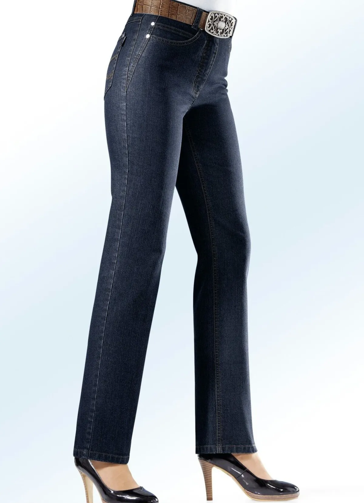 Discount BADER Bauchweg-Jeans DUNKELBLAU