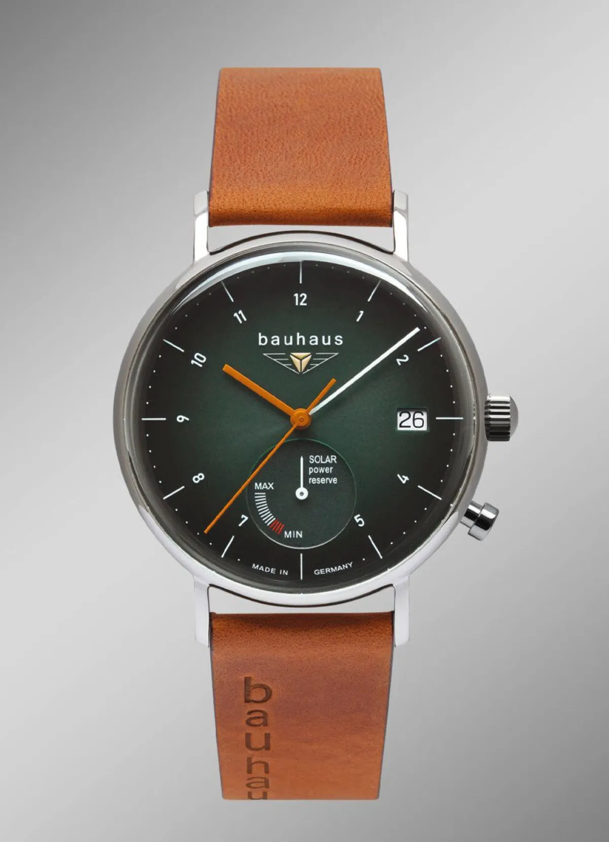 Hot BADER Bauhaus Solar-Herrenuhr Classic 2112-4