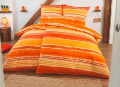 BADER Beidseitig bedruckte Bettwäsche-Garnitur in Polycotton-Qualität TERRA
