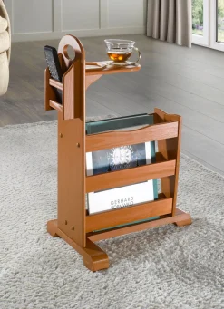 Clearance BADER Beistelltisch aus massivem Kiefernholz BRAUN