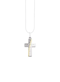 Outlet BADER Beliebter Kreuz-Anhänger mit synth. Zirkonia