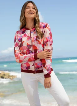 New BADER Bequeme Blusenjacke KORALLE-MANGO-PINK-BUNT