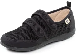 Online BADER Bequeme Damen-Klettschuhe, Weite H, aus Mesh und Textilmaterial SCHWARZ