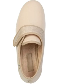 Sale BADER Bequeme Damen-Klettschuhe, aus angenehm gepolstertem Textilmaterial BEIGE