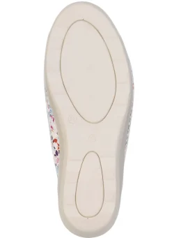 Sale BADER Bequeme Damen-Pantoletten, Weite G, mit Klettverschluss WEISS-BUNT