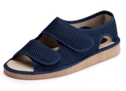 Best BADER Bequeme Damen-Sandalen, Weite H, aus gepolstertem Textilmaterial MARINE