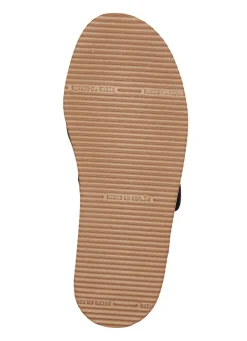 Best BADER Bequeme Damen-Sandalen, Weite H, aus gepolstertem Textilmaterial MARINE