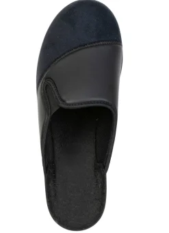 New BADER Bequeme Herren-Hausschuhe, Weite H, mit Gummizug SCHWARZ