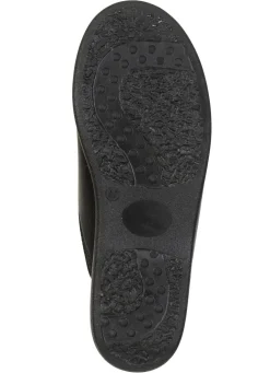 New BADER Bequeme Herren-Hausschuhe, Weite H, mit Gummizug SCHWARZ