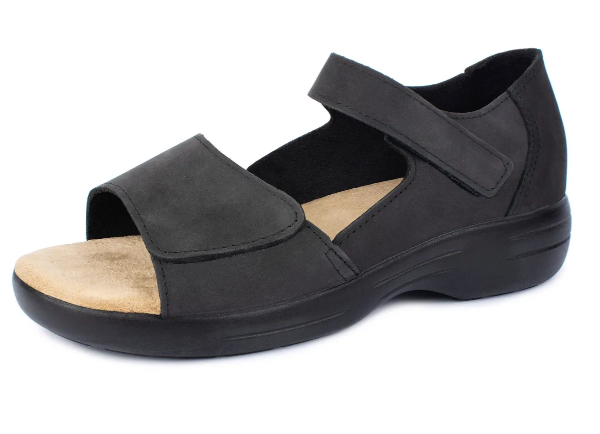 Discount BADER Bequeme Sandalette Weite H mit Klettverschluss schwarz