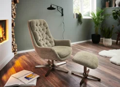 Discount BADER Bequemer Relax-Sessel mit Hocker GRÜN