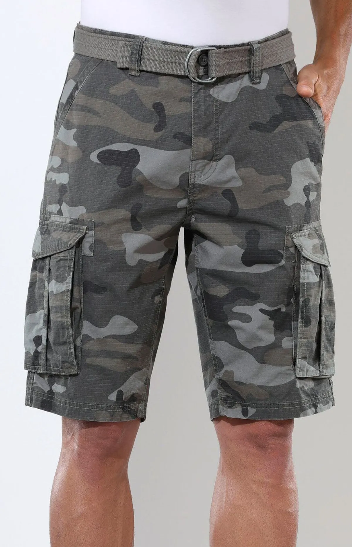 Discount BADER Bermudas mit Gürtel und Cargotaschen in 2 Farben ANTHRAZIT-GRAU