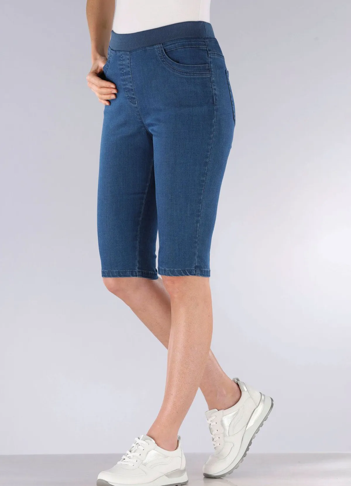 New BADER Bermudas mit Jersey-Bund JEANSBLAU