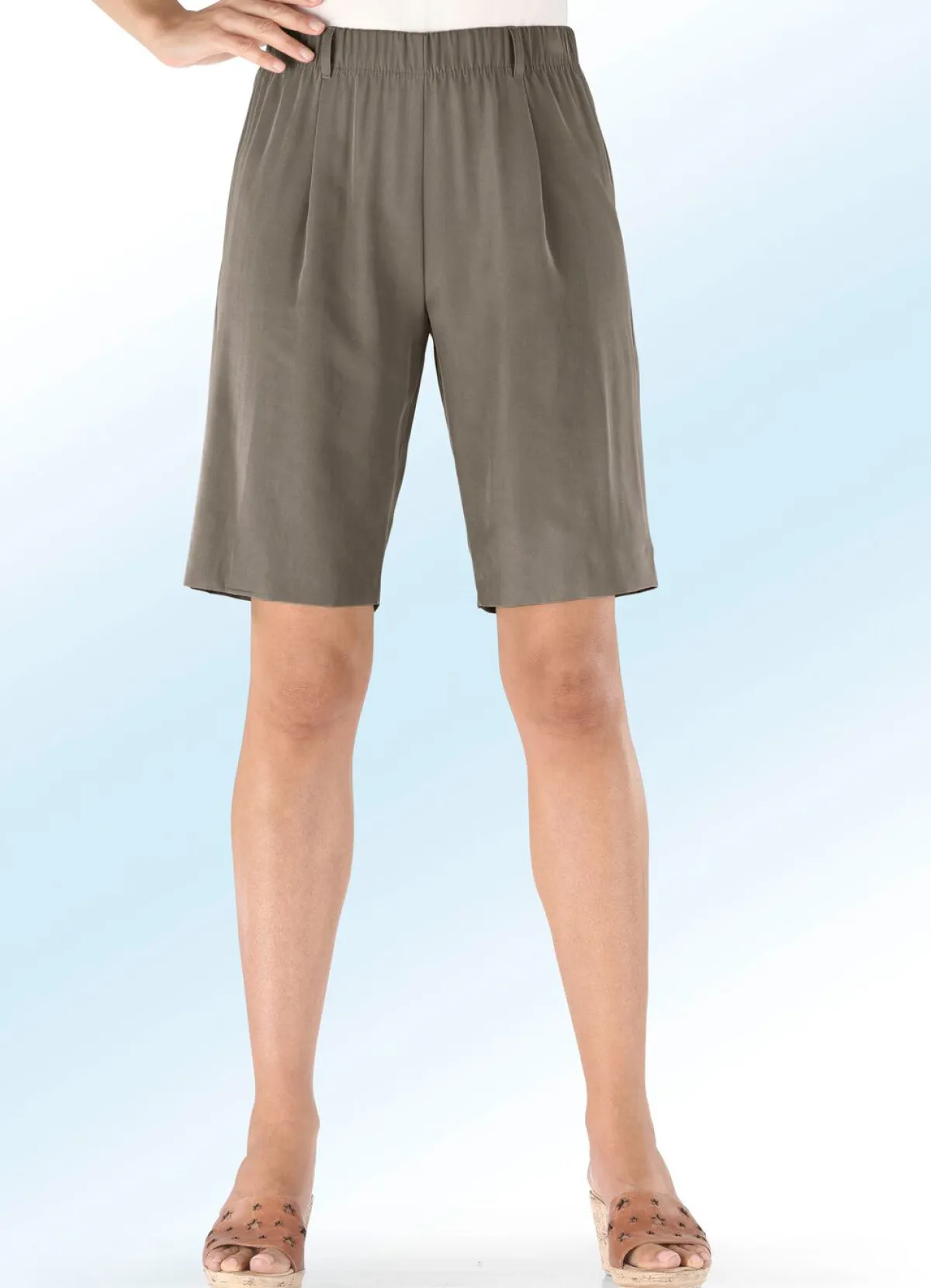 Outlet KLAUS MODELLE MADE IN GERMANY Bermudas in bequmer Schlupfform OLIV
