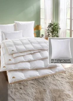 Best BADER Bettwarenprogramm Schwarzwald mit goldener Satin-Biese WEISS