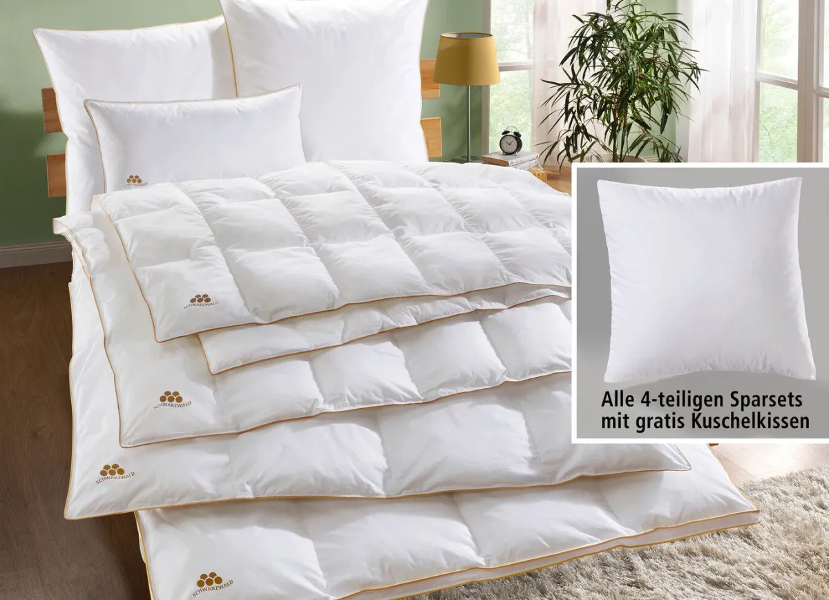 Best BADER Bettwarenprogramm Schwarzwald mit goldener Satin-Biese WEISS