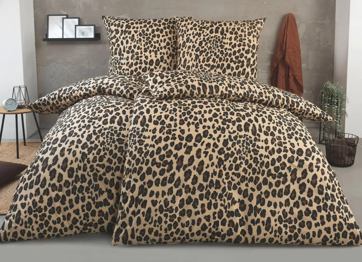 Best BADER Bettwäsche-Garnitur mit Leopardenmuster BRAUN-SCHWARZ