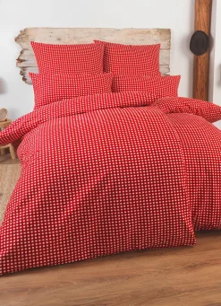 New FLORELLA Bettwäsche-Garnitur mit Reißverschluss ROT