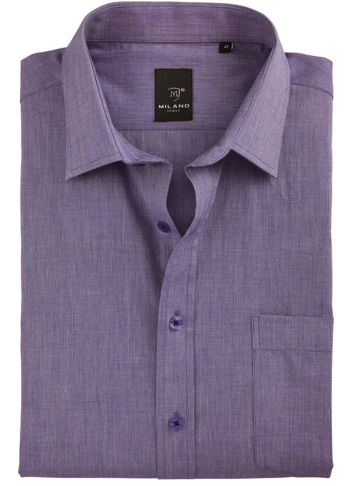 Outlet BADER Bügelleichtes "Milano Italy"-Hemd in 6 Farben AUBERGINE