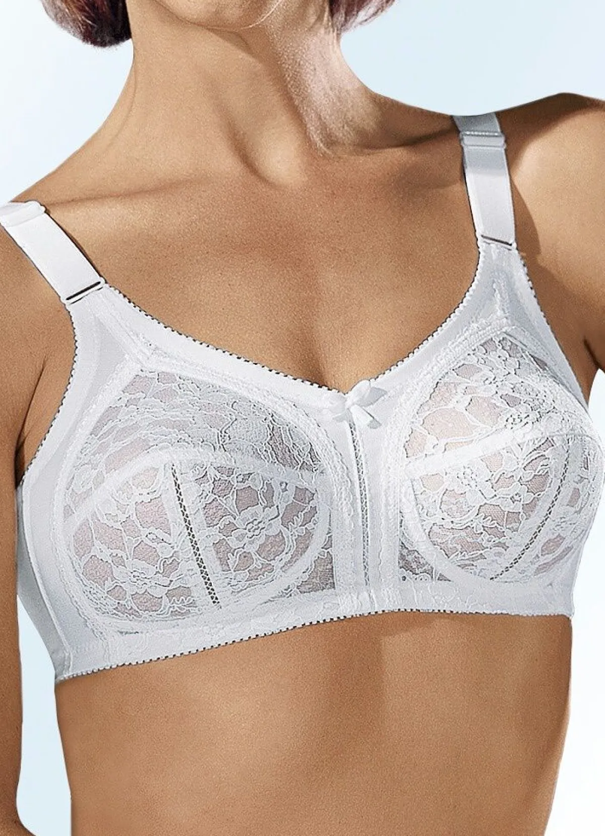 Online BADER BH mit unterlegter Spitze WEISS