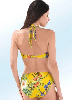Hot BADER Bikini mit Bügel, Höschen seitlich raffbar GELB-BUNT