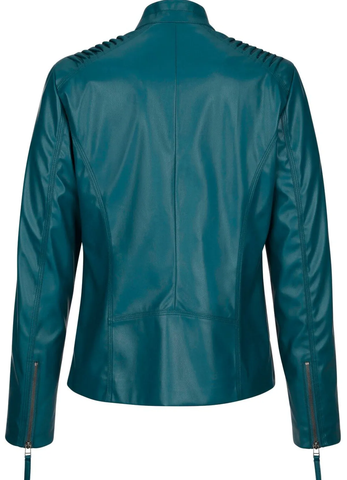 New BADER Blazer aus Lederimitat mit Biesenzier PETROL