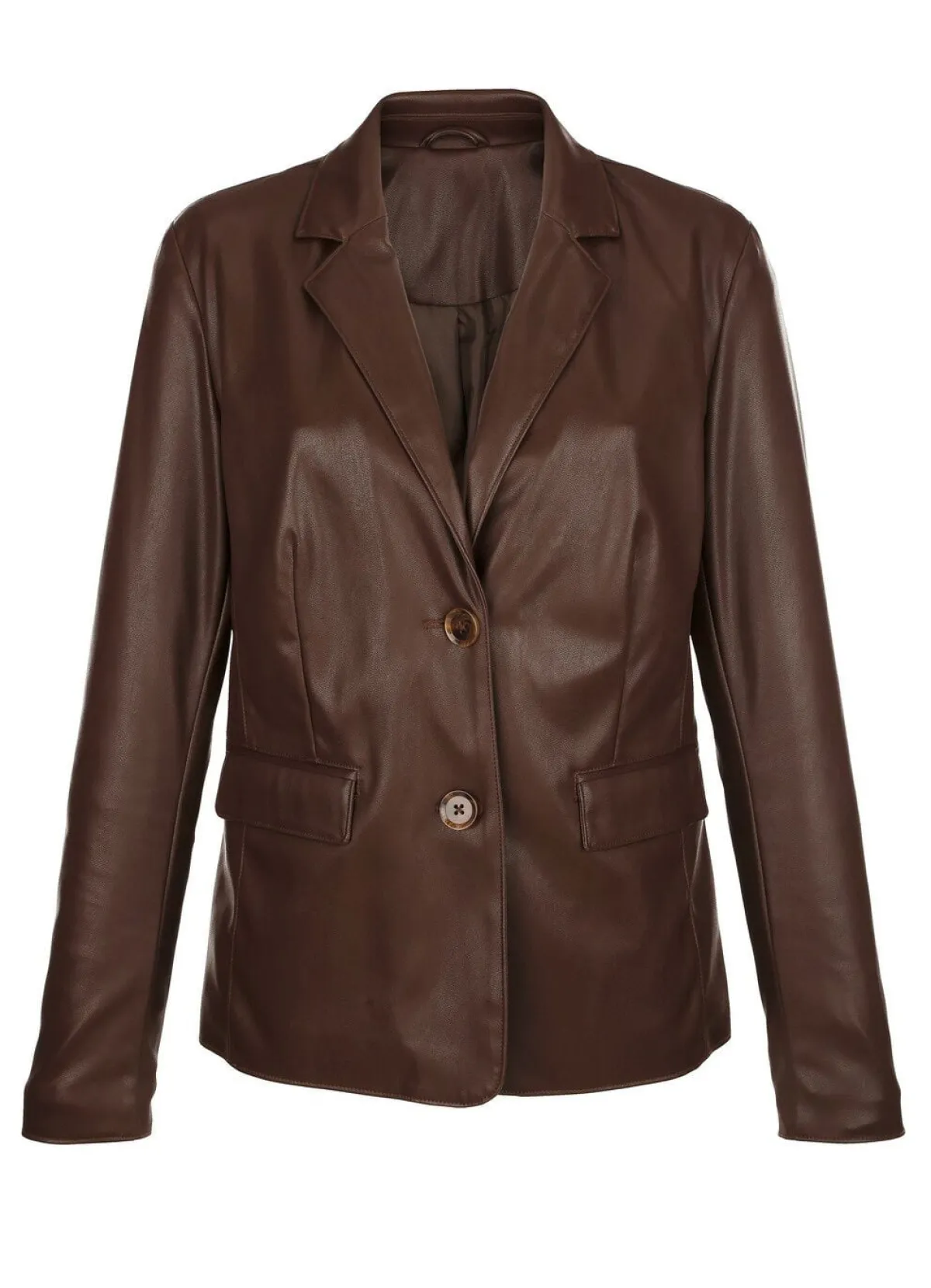 Discount BADER Blazer aus Nappaleder-Imitat SCHOKOBRAUN
