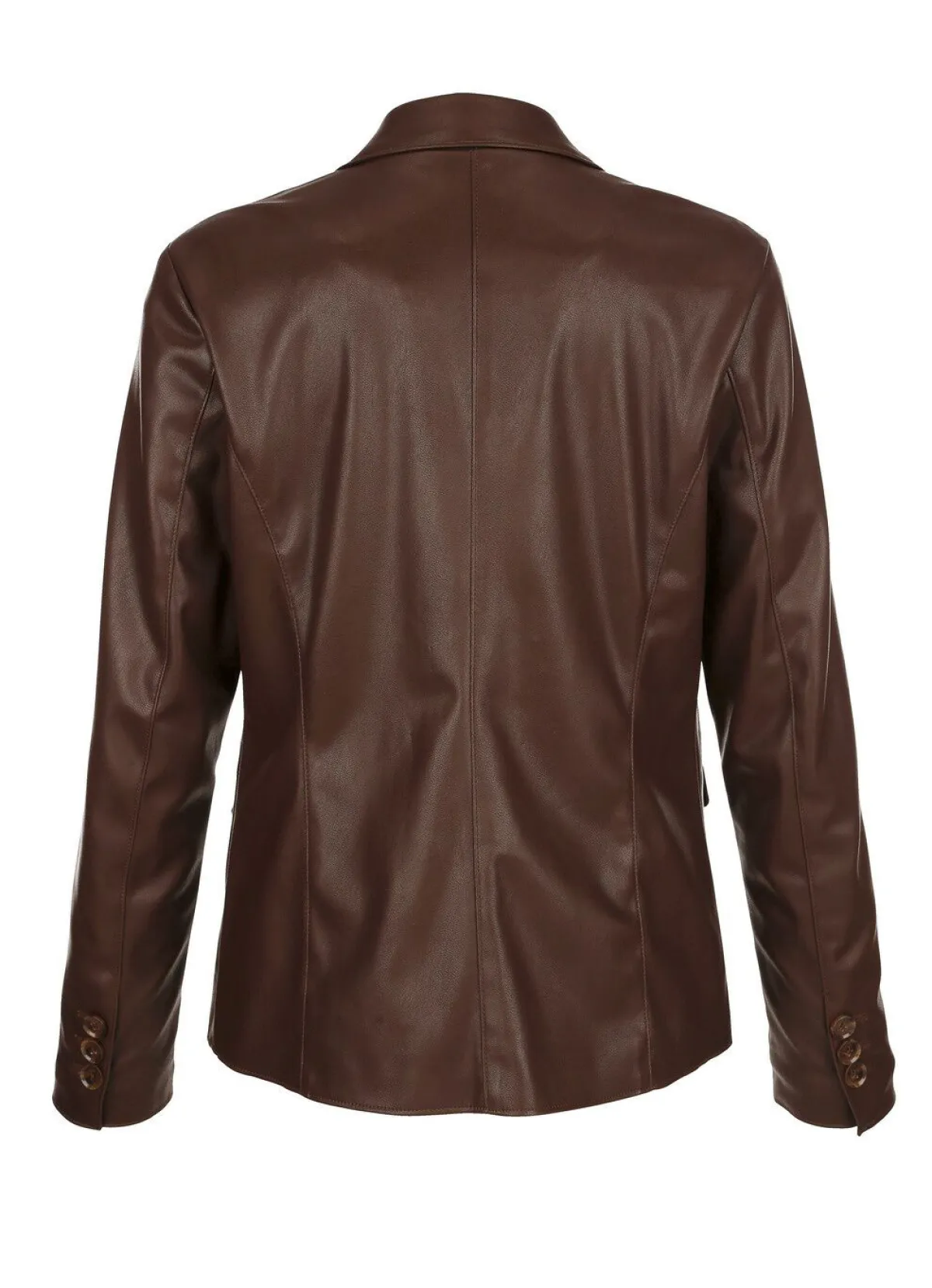 Discount BADER Blazer aus Nappaleder-Imitat SCHOKOBRAUN
