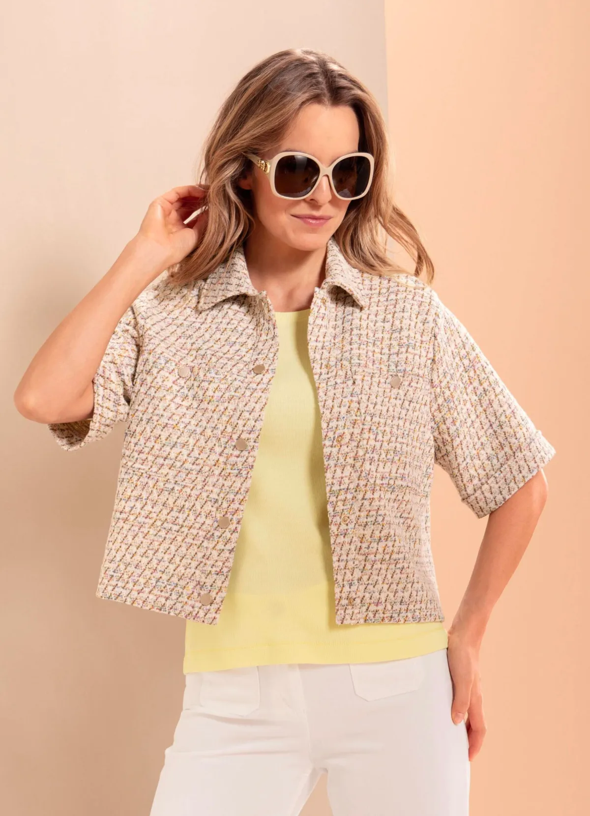 Clearance BADER Blazer mit Glitzereffekten BEIGE-BUNT