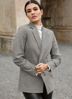 New BADER Blazer mit grafischem Dessin CAMEL-SCHWARZ