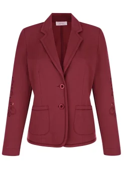 Online BADER Blazer mit hübscher Stickerei WEINROT
