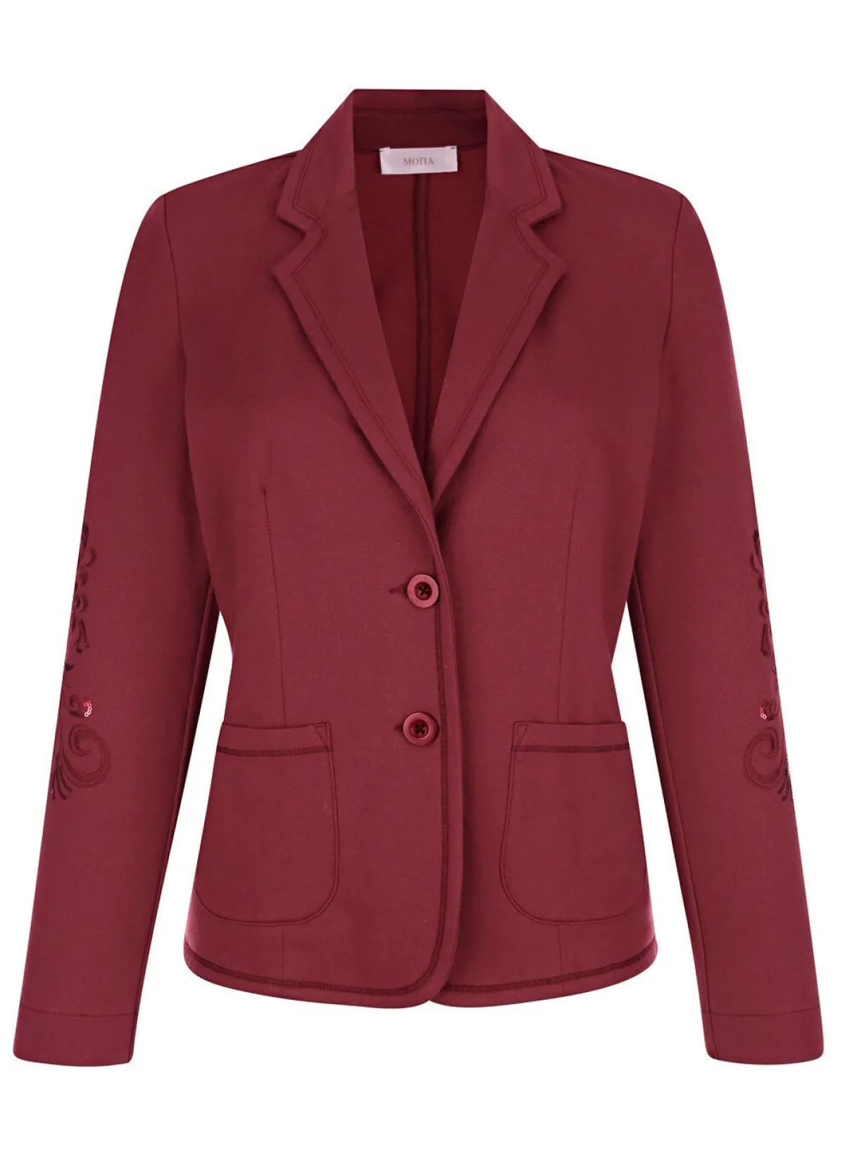 Online BADER Blazer mit hübscher Stickerei WEINROT