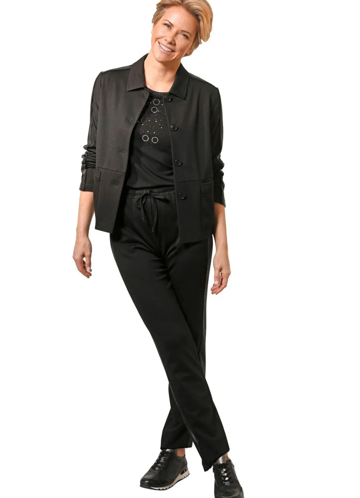 Clearance BADER Blazer mit Hemdkragen SCHWARZ