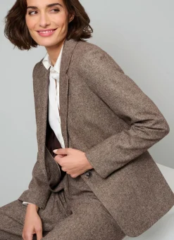 Hot BADER Blazer mit Pattentaschen BRAUN MELIERT