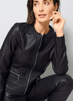 BADER Blazer mit toniger Stickerei SCHWARZ