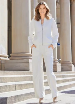 Clearance Tizia Blouson mit Rippenstrickbündchen NATURWEISS