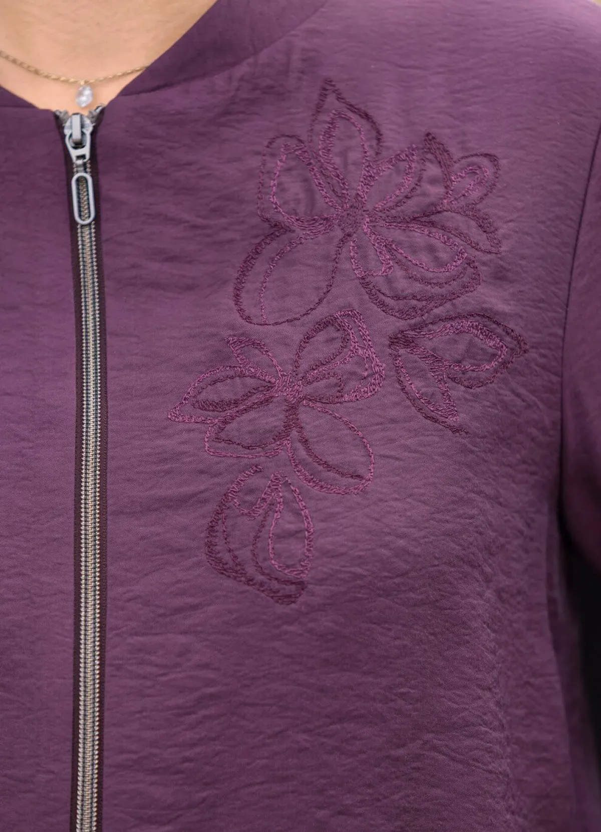 B/ANCA Blouson mit 2-Wege-Zipper AUBERGINE