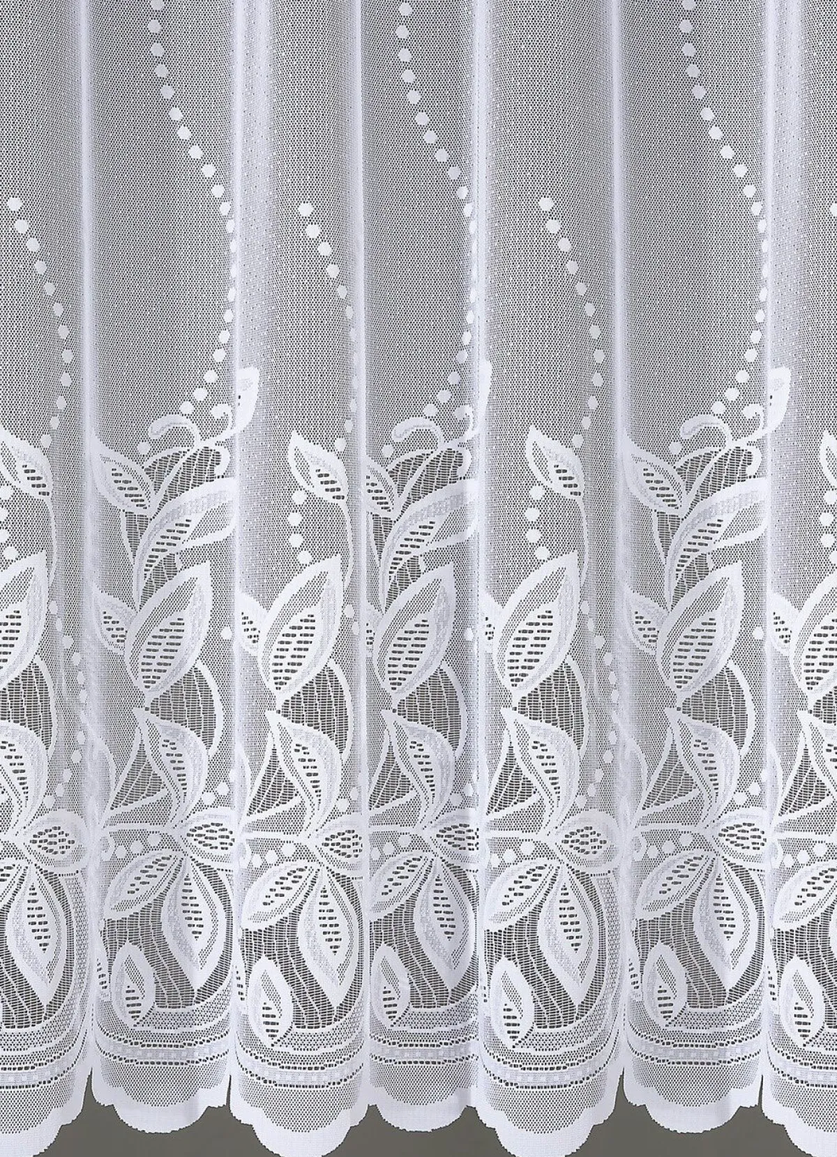 New BADER Blumenfenster-Store mit gebogtem Abschluss WEISS