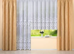 New BADER Blumenfenster-Store mit gebogtem Abschluss WEISS