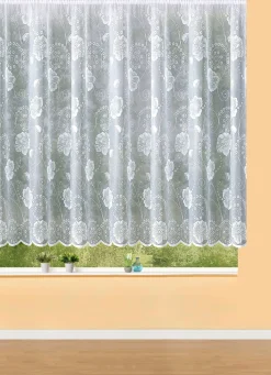 Clearance BADER Blumenfenster-Store mit Universalschienenband WEISS