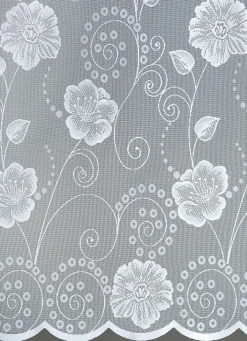 Clearance BADER Blumenfenster-Store mit Universalschienenband WEISS