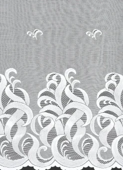 BADER Blumenfenster-Store mit Universalschienenband WEISS